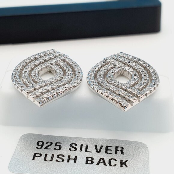 "925 Sterling Silver Cubic Zirconia Earrings, UU1P6A6071 - Picture 3 of 8